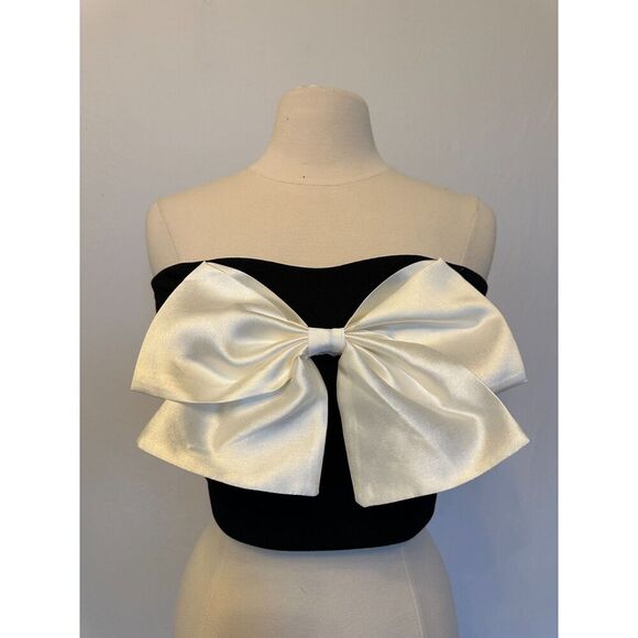 Rebellious Dreamer Tops - Stunning White Bow Bandeau Top Size Large